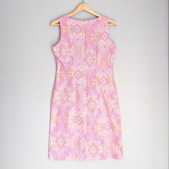 Vintage Algo Paisley Pink Sheath Dress - Picture 3 of 7